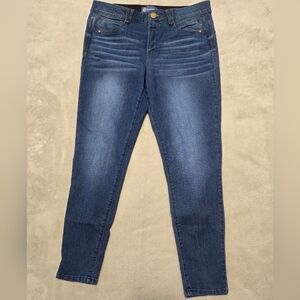 Democracy Dark Blue "Ab" Solution Stretch Jeans Womens Sz 14 Comfy City Preppy